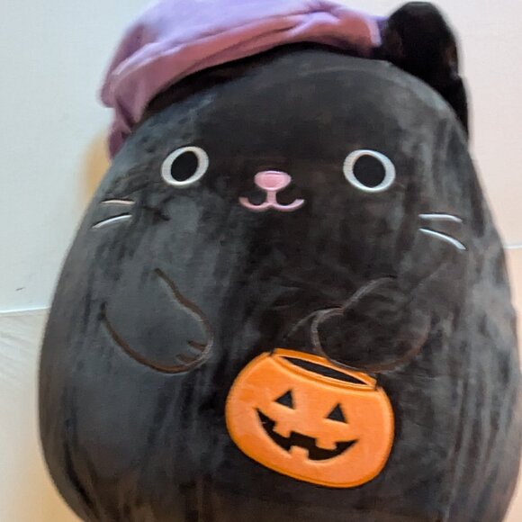 NWT Spooky Calio 16" Black Cat Squishmallows Witch Hat JOL Halloween Plush HTF - Picture 5 of 11
